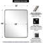 Miroir de salle de bain rectangulaire contemporain | Cadre épais en acier inoxydable-336024005-336024002