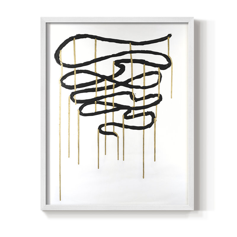 «Weeping Ribbon I», reproduction encadrée - bois massif, Blanc, H 10 po x l 8 po