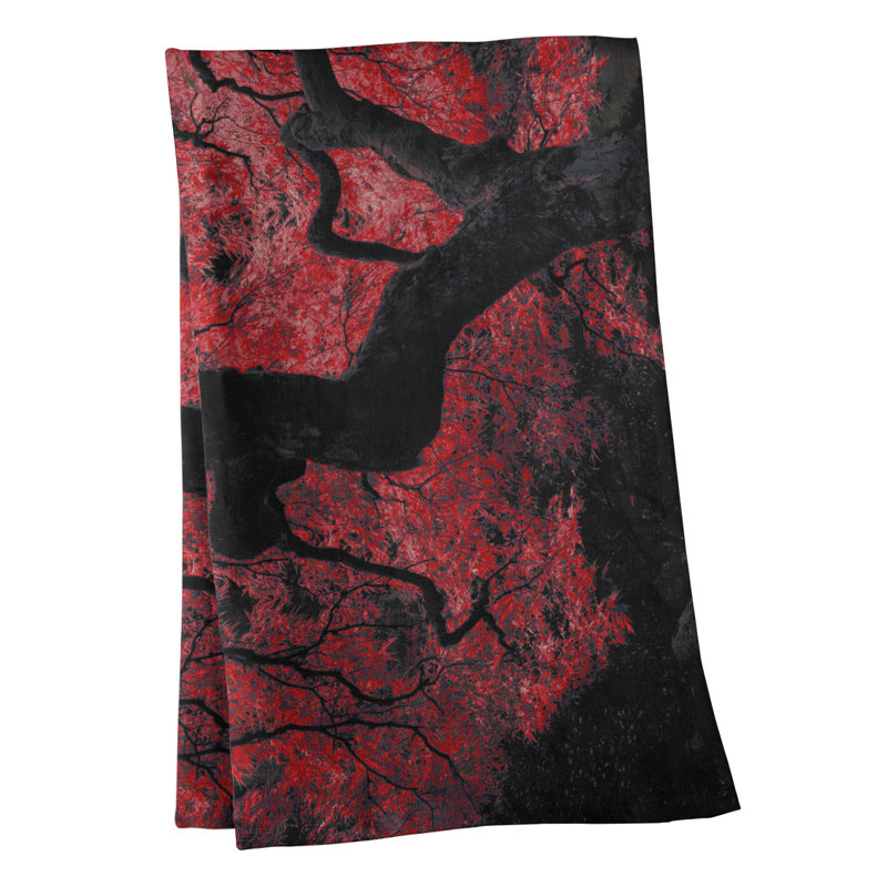 Bourbeau Tea Towel Kitchen Towel, Cotton Twill, Red