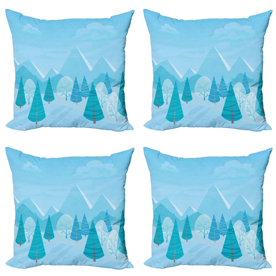 Dekokissen Kissenbezug, Weihnachten Pines Alpen, Northwoods, Blassblau und Teal