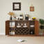 Buffet Modern Wavy Curve avec support à vin et porte-verres, tablettes réglables pour un rangement polyvalent dans les cuisines et les salles à manger