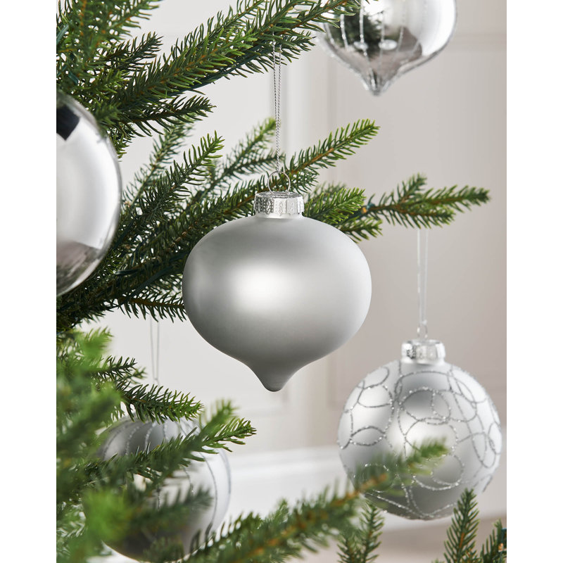 10.8cm Solid Colour Plastic / Acrylic Bauble, Silver