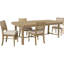 5 tables de salle à manger avec finition sable, table à tréteaux et chaises, rallonge extensible de 18 pouces pour les grands rassemblements, rallonge de style bord de mer, style