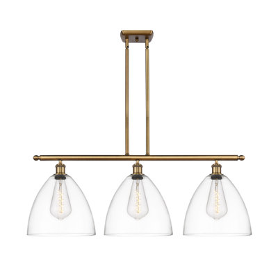 Luminaire suspendu linéaire à 3 lumières pour îlot de cuisine Alizia