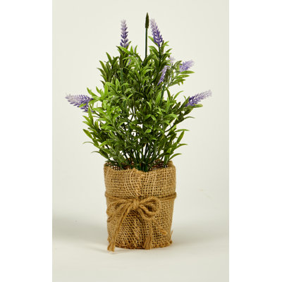 11" Artificial Lavender in 3" Burlap Pot