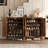 Wooden Shoes Cabinet With Adjustable Shelves, Retro Freestanding Shoe Organizer Cabinet For Entryway Hallway Living Room, 5-tier Shoe Cabinet With Doors For 20 Pairs, -258354420