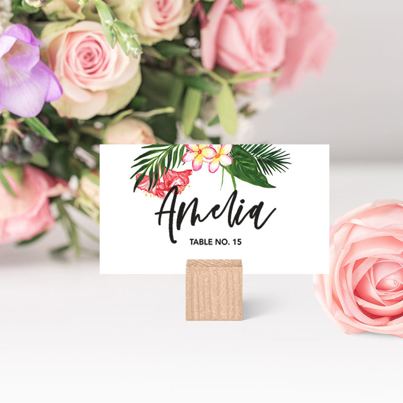 Cartes de position tropicales pour tables de fête de mariage, places assises pour porte-nom, paquet de 60