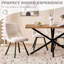 Ensemble de 4 chaises de salle à manger, chaise de cuisine rembourrée moderne Boucle pour salle à manger restaurant, découpe, beige-729107803-729107805