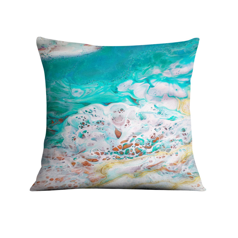 Throw Pillow With Insert, Blue Abstract 9, 20"H x 20"W