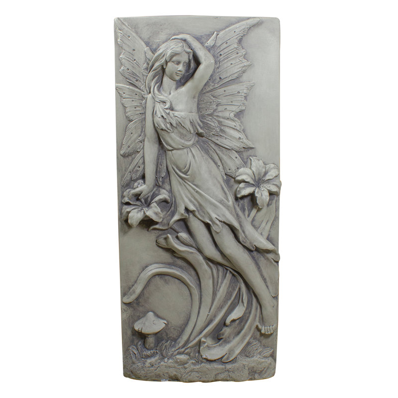 31" Ivory Fairy And Lily Flower Wall Plaque