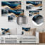 «Abstract Geode Waves Blue II» - Décoration murale abstraite en métal-87839211