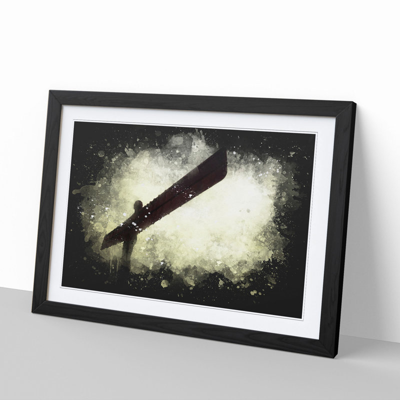 Angel of the North in Newcastle Vol.4 Paint Splash - Picture Frame Graphic Art, 48cm H x 65cm W x 2cm D, Black