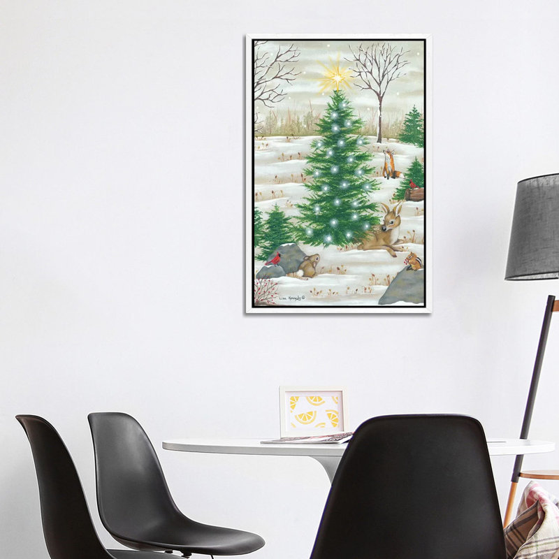 Baby Deer by Lisa Kennedy - Painting on Canvas, 101.6cm H x 66.04cm W x 3.81cm D, White Floater Framed