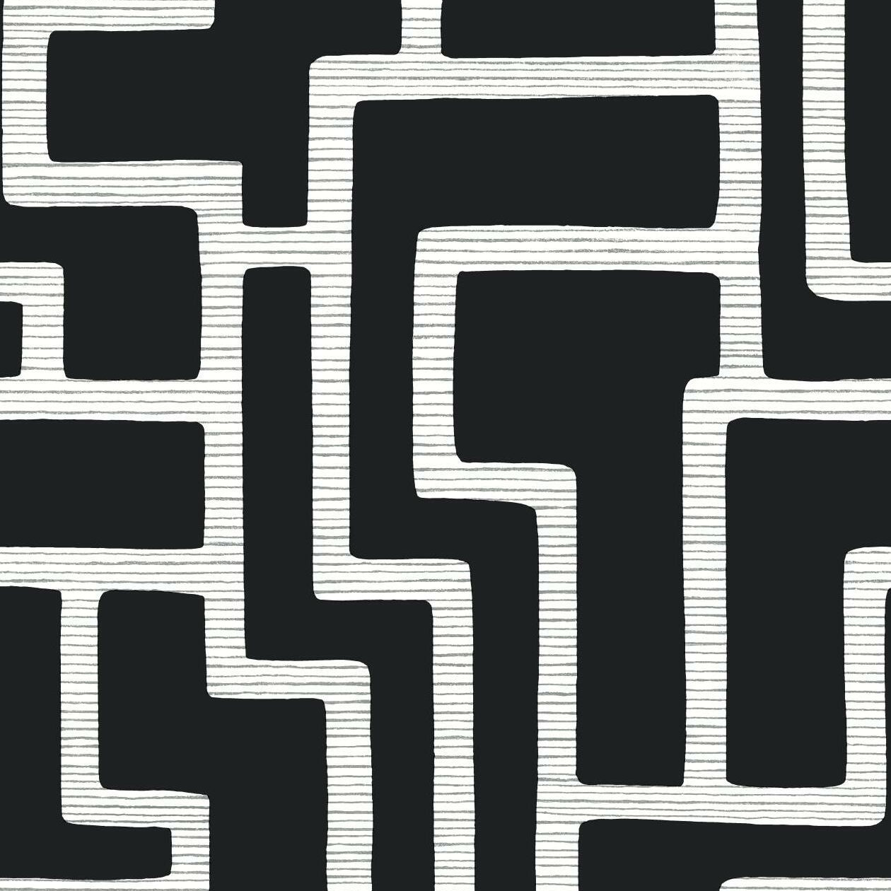 Willem Geometric Wallpaper, Black/White