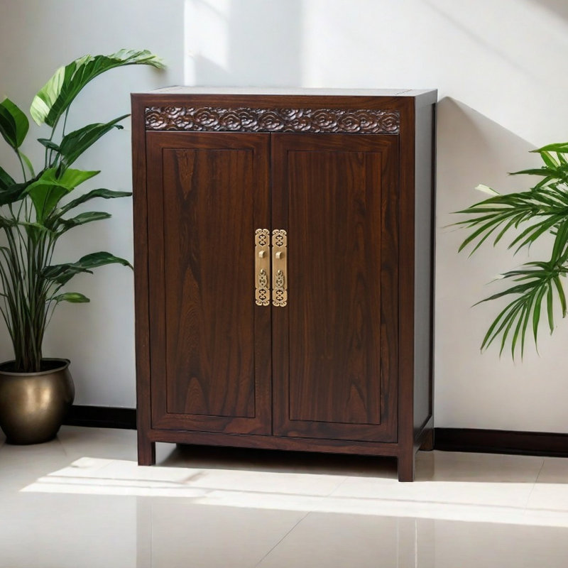 12 Pair Solid Wood Shoe Storage Cabinet