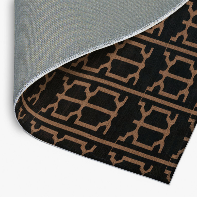 Tapis noir intérieur et extérieur Trellis, Rectangle 4pi x 6 pi
