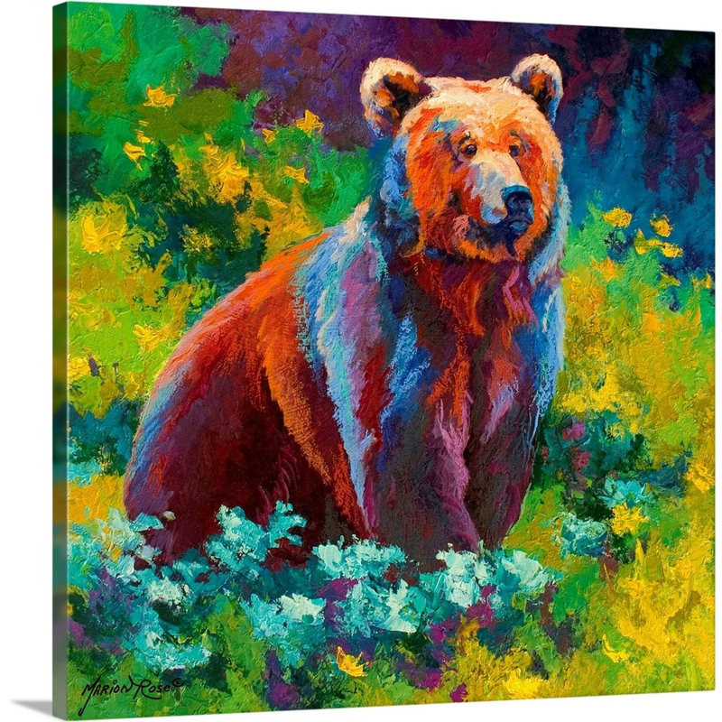 «Clodagh Wildflower Grizzly» par Marion Rose, reproduction d'art sur toile, H 16 po x l 16 po x P 1,25 po