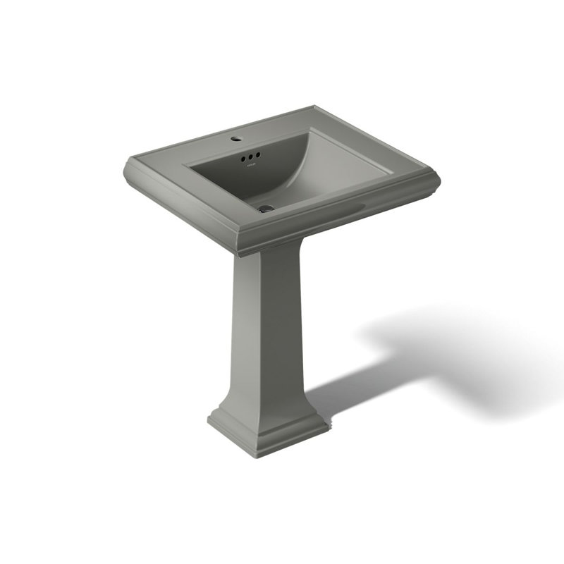 Memoirs Classic 27-1/4" rectangular pedestal bathroom sink, Thunder Grey, Single Hole