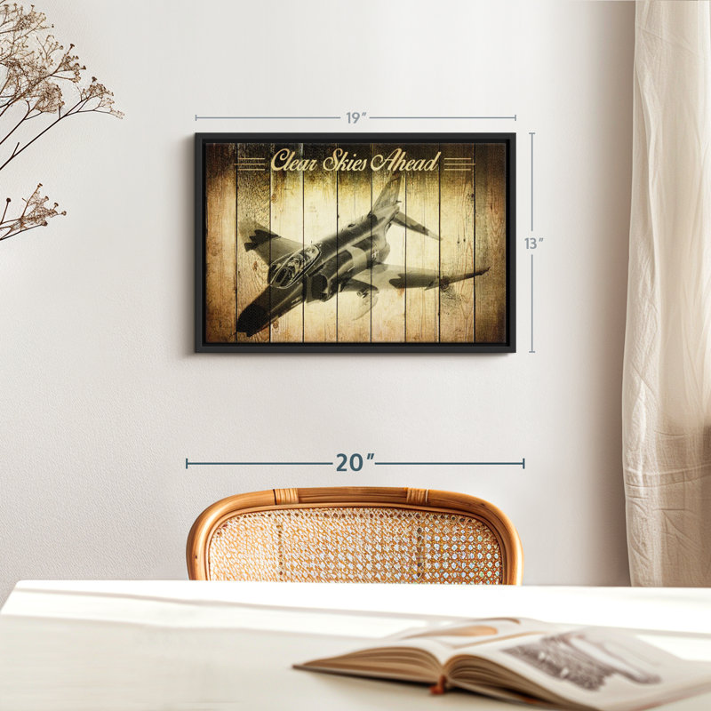 Impression sur toile d'avion militaire rustique, H 13 po x l 19 po