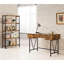 Bureau rustique antique couleur muscade et noir, 3 tiroirs de rangement pour bureau à domicile, bureau brun 3 pièces avec accents, espaces élégants