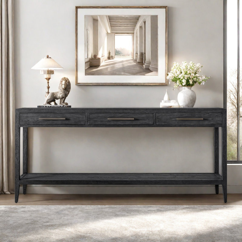 Rural Retro Multifunctional Console Table, Black