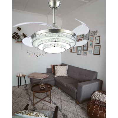 Ventilateur de plafond à DEL à 4 pales Arianys avec télécommande et ensemble d'éclairage inclus