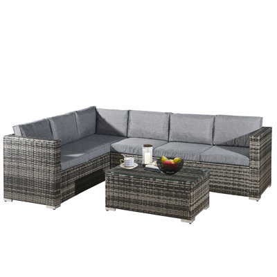 Pelia 6 - Person Garden Lounge Set with Cushions