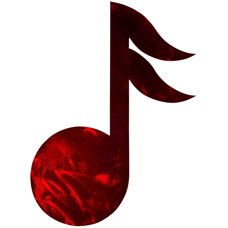Meyerdirk Art, note de musique moderne en acier, rouge bonbon, Rouge bonbon