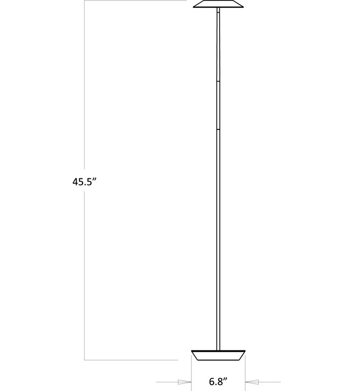 Royyo LED Floor Lamp, Matte Black/Oxford Felt