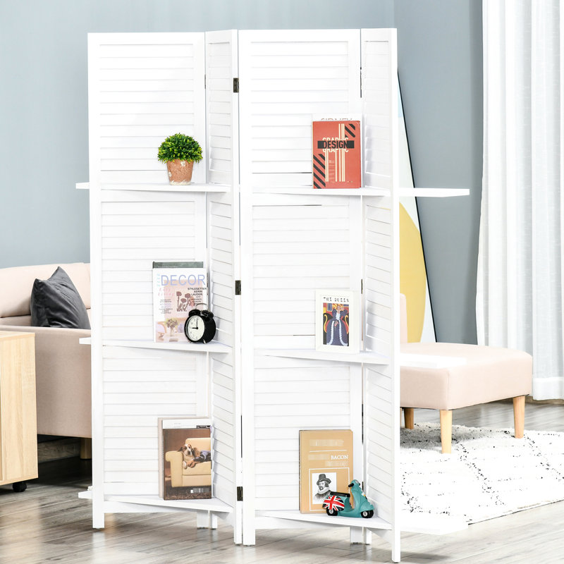 Paravent 4 panneaux en bois HOMcom