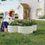 Ensemble de 2 pots de jardin surélevés galvanisés 4 pi 4 po x 1 pi pour plantes, légumes et fleurs (blanc)-1496647412