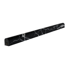 Nero Marquina 0.5 in. L x 12 in. W Marble Round Tile Trim