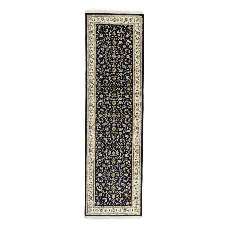 Tapis bleu Indo Nain Marna, Tapis de couloir 2 pi 5 po x 8 pi