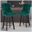 Tabourets de bar rotatifs modernes Tabourets de bar en velours Tabourets de bar capitonnés à boutons Rivet pour îlot de cuisine, bistro, avec anneau de traction en métal Robuste repose-pieds Grand bar pour la maison-1968054100