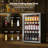 Freeatanding Wine Beverage Cooler Combo 46 Bottle & 155 Cans Wine Beverage Fridge with Reversible Door 3-Color LED Light Adjust Shelves(2 units)