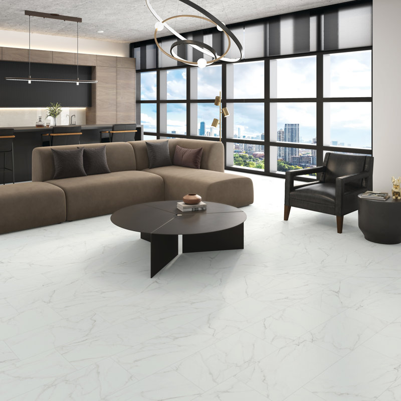 Daltile Grantshire 12 x 24 5.0 MM Glue Down Luxury Vinyl Flooring (12 PCS Per Carton) (24.00 SQFT Per Carton), White Wood