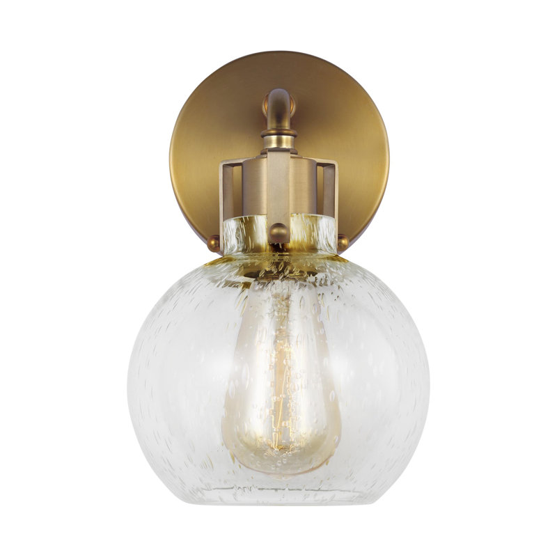 Clara 1 - Light Armed Sconce, Burnished Brass