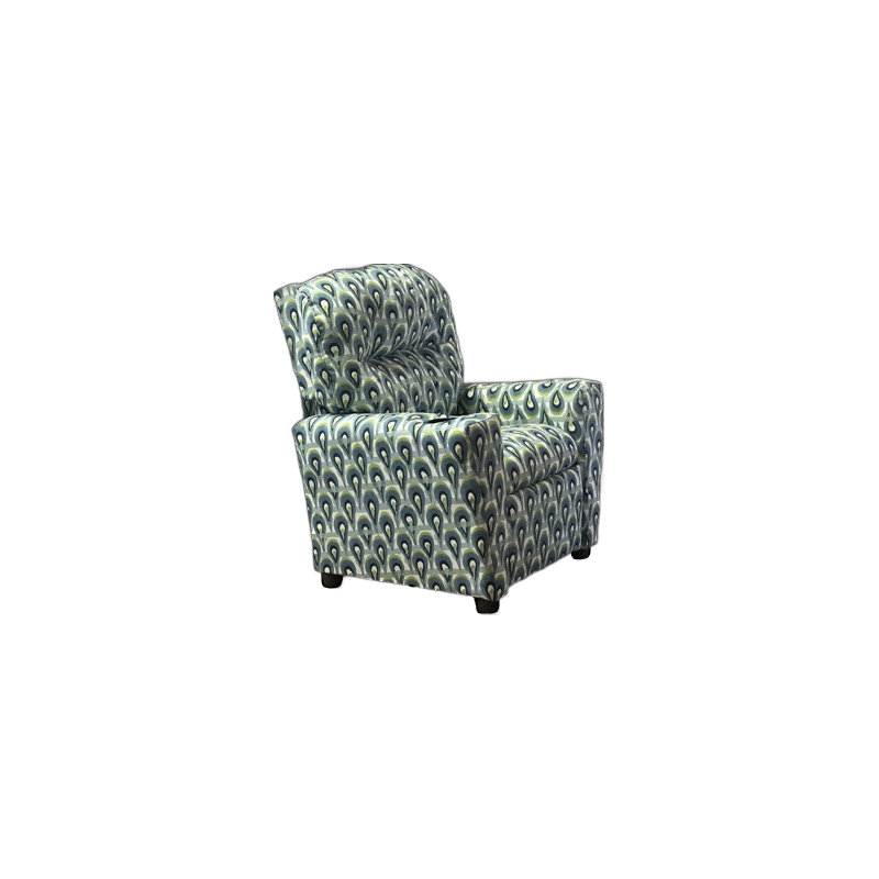 Severn Upholstered Recliner, White/Gray Animal