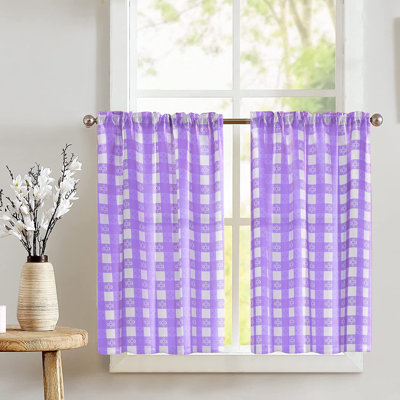 Poplin Tavern Gingham Checkered Cafe Tier Curtains