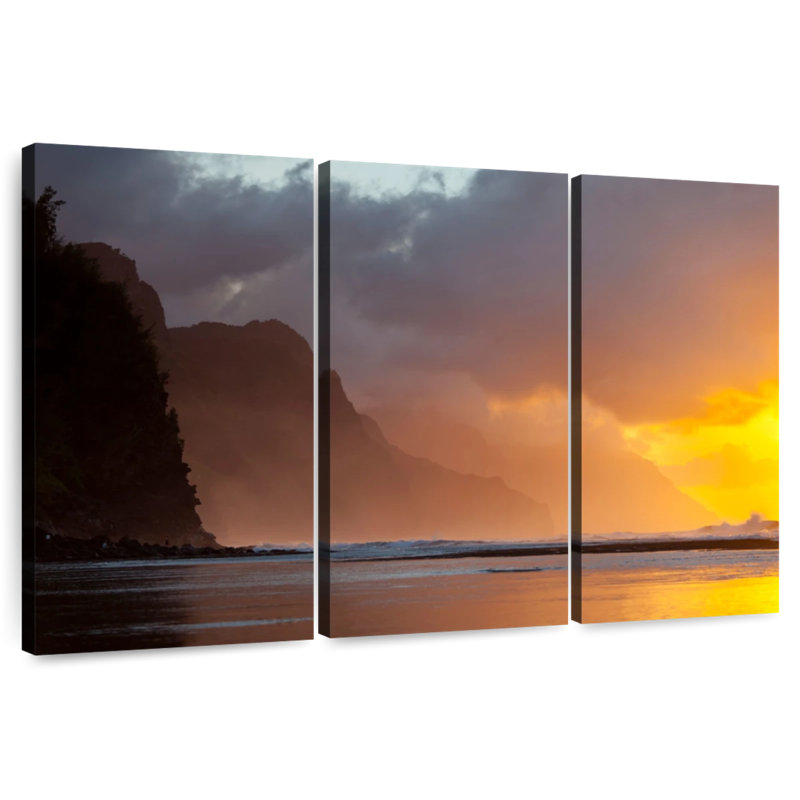Coucher de soleil Gillard Na Pali, H 14 po x l 23 po