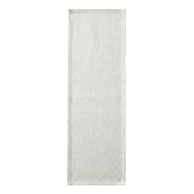 Polished Pink Drift Weave Indoor Outdoor Table Runner 14x72, Light Gray