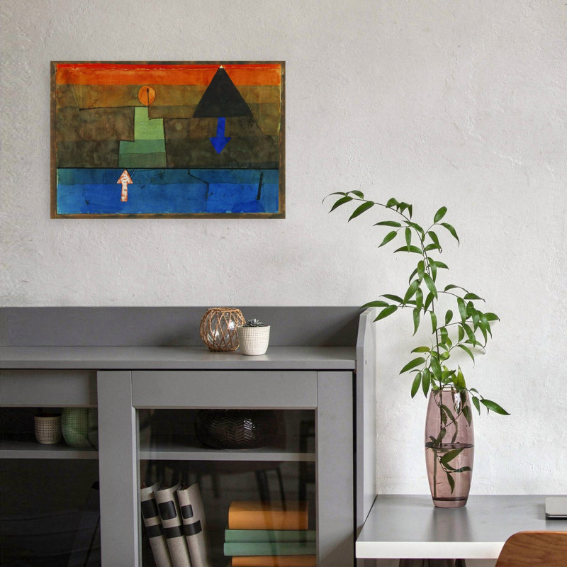 Contraste dans la soirée 1924-1925, reproduction d'art classique abstrait coloré au lever du soleil, 12" H x 18" W
