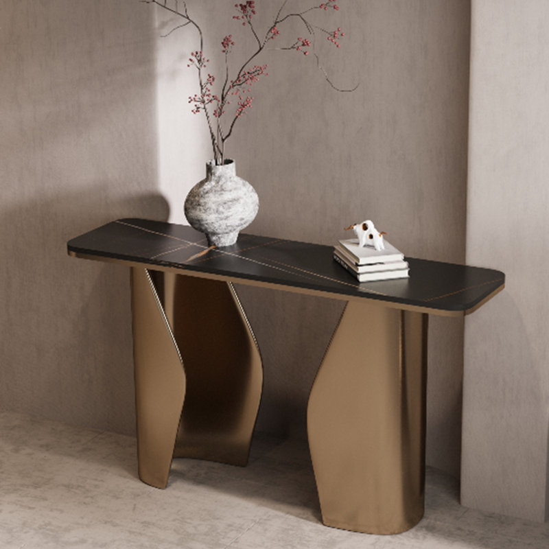 Italian style light luxury console table., 33.5" H x 63" W x 13.8" D, Gold