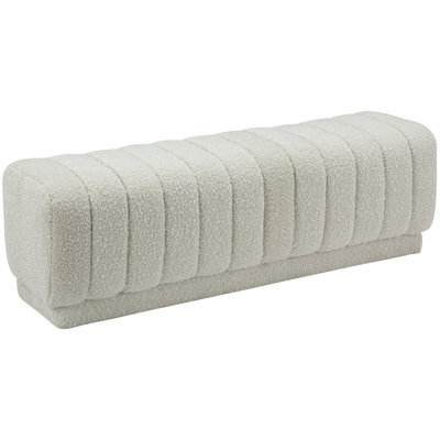 Repose-pieds rembourré en tissu Heathrow Boucle