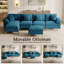 Canapé modulaire en chenille en U 114 po avec méridienne et pieds dorés-481451795