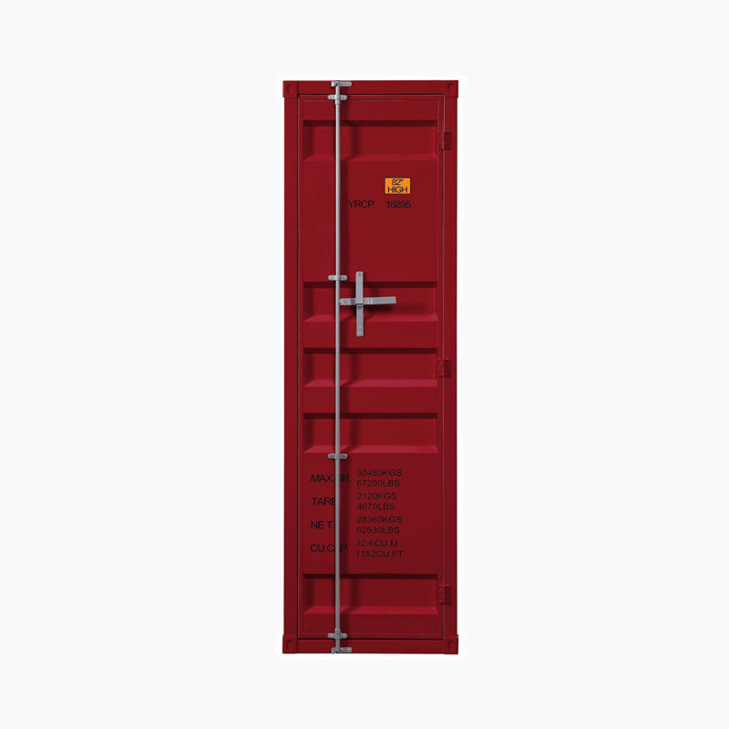 Armoire / garde-robe rectangulaire avec porte Cargo, Rouge, 90 po H x 20 po L x 22 po P