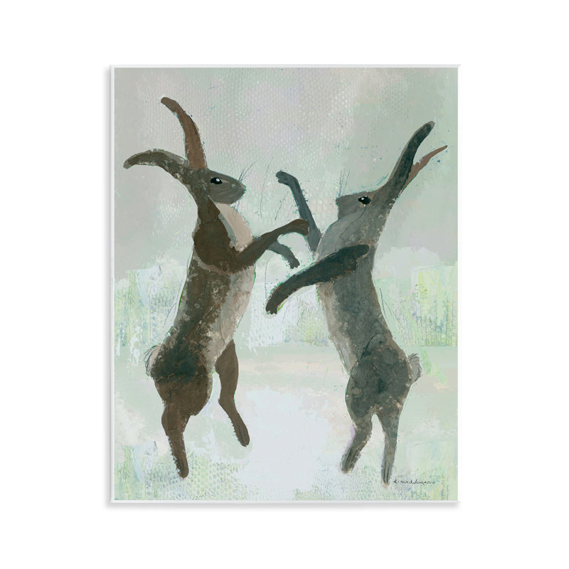 Boxe Hares Impression, plaque murale, design par Kay Widdowson