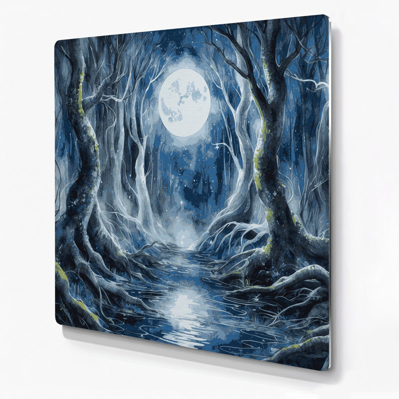 Art mural gris Sci Fi Enchanted Forest, H 16 po x l 16 po