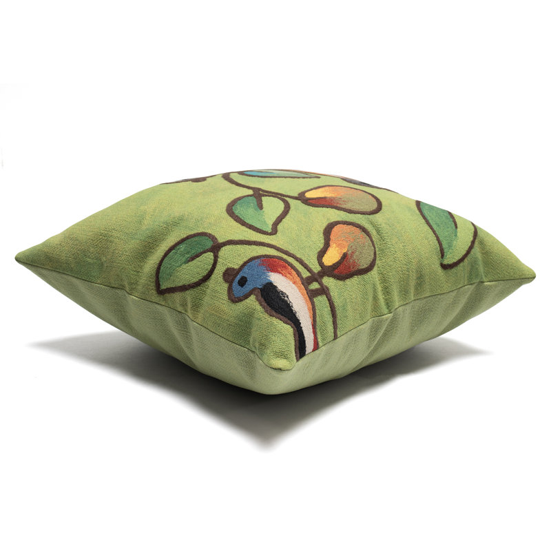 Song Birds Outdoor Rectangular Pillow Cover & Insert, Green