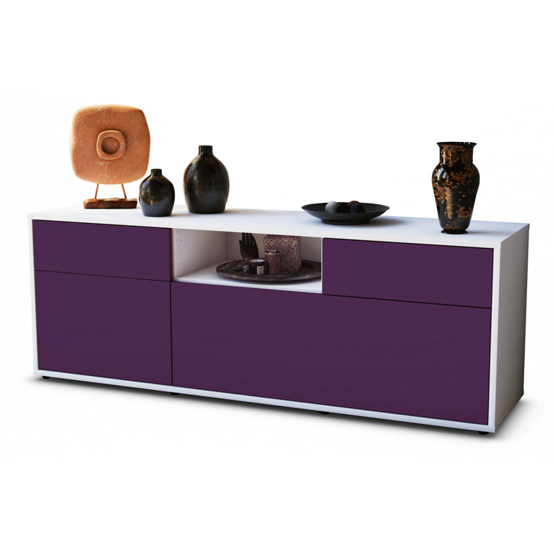 Yager TV Stand for TVs up to 60", Purple / Matte White